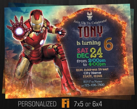 Prints Digital Prints Iron Man Invitation Ironman Invitation Marvel ...