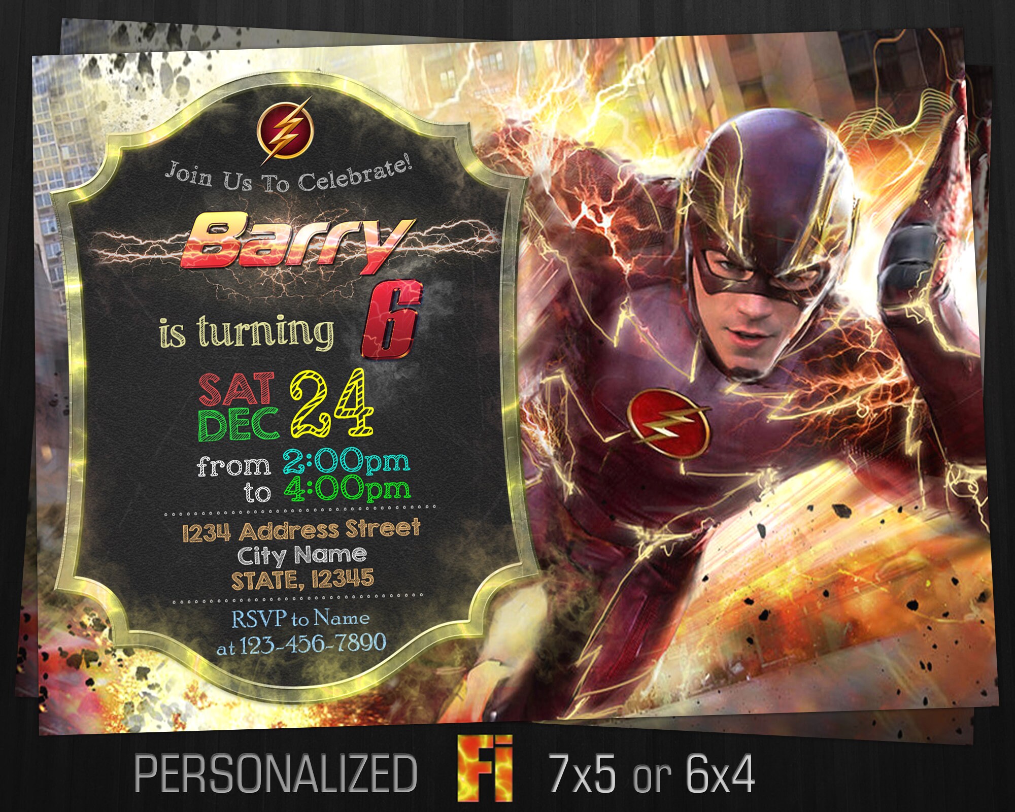 Flash Invitation Flash Birthday Party Run Fast The Fastest | Etsy