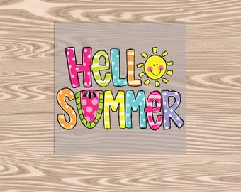 Ready to Press, Hello Summer Sun, DTF Transfer Print
