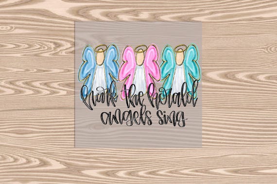 Ready to Press, Hark The Herald Angels Sing, heat transfer print, DTF Transfer Print