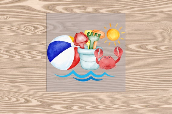 Ready to Press, Crabby at the Beach, DTF Transfer Print