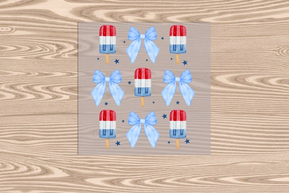 Ready to Press, Red White and Blue Coquette, heat transfer print, DTF Transfer Print