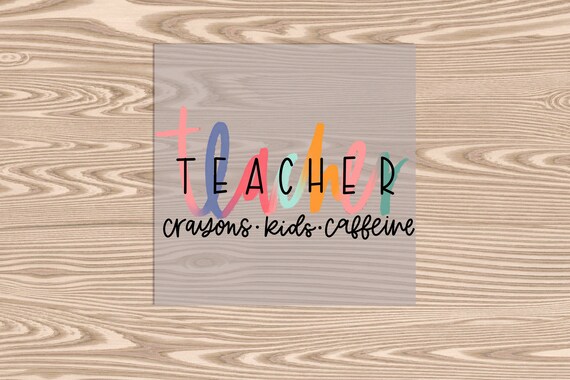Ready to Press, Watercolor Teacher Script, heat transfer print, DTF Transfer Print