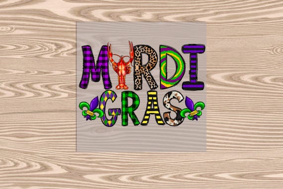 Ready to Press, Mardi Gras Crawfish, DTF Transfer Print