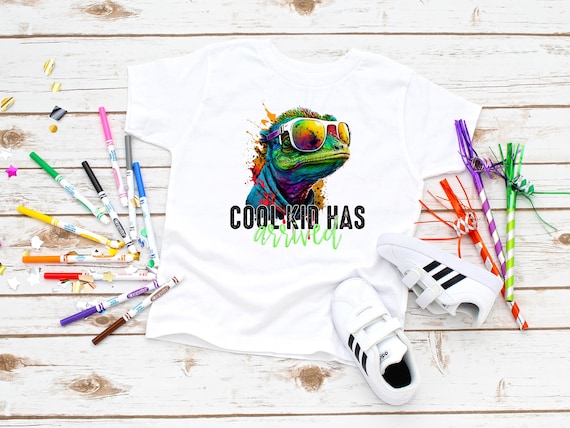 Ready to Press,   Cool Kid has Arrived, Gecko,  ,heat transfer print , DTF Transfer Print