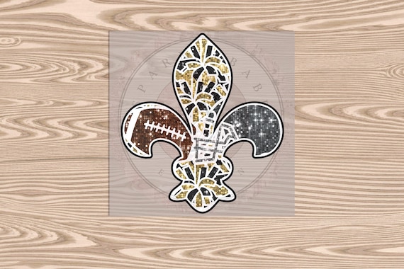 Football Fleur De Lis DTF Transfer Print (Faux Sequin)