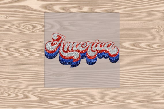 Ready to Press, American (faux glitter effect printed), DTF Transfer Print