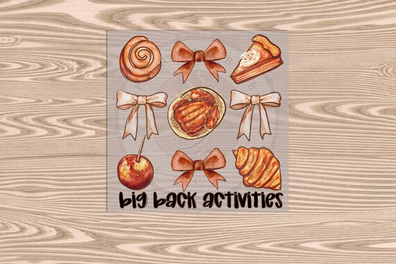 Ready to Press, Big Back Activities Coquette, heat transfer print, DTF Transfer Print