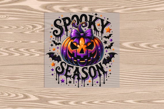 Ready to Press, Spooky Season Pumpkin, Halloween, heat transfer print, DTF Transfer Print