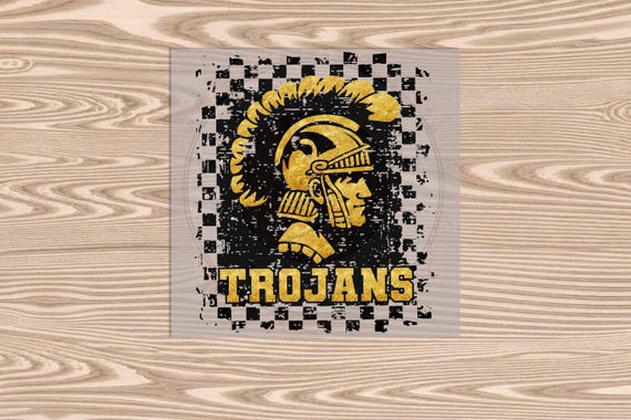 Trojans Checker DTF Transfer Print: Ready to Press