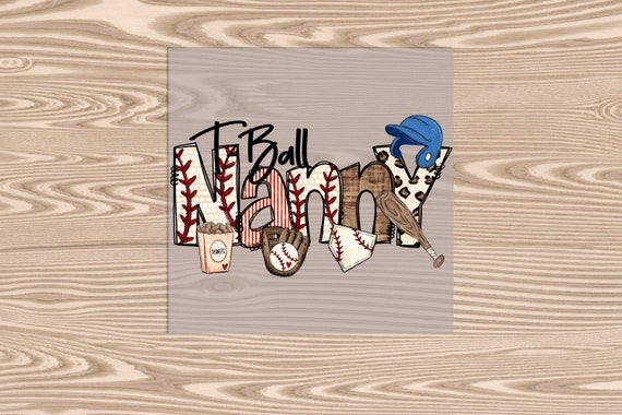 Ready to Press, T-Ball Nanny, heat transfer print, DTF Transfer Print