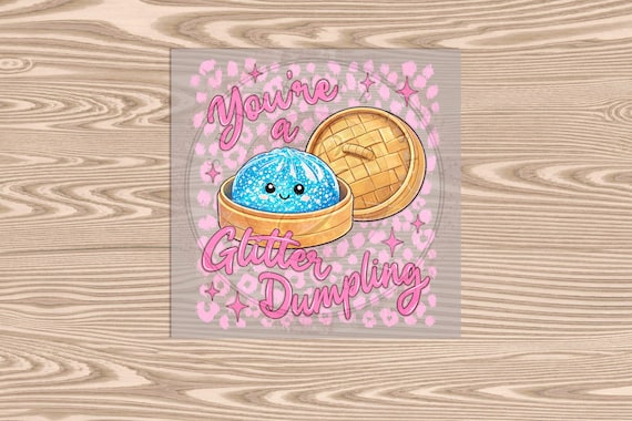 Ready to Press DTF Transfer-Glitter Dumpling Pink/Blue- heat transfer