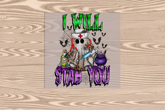 Ready to Press, Evil Nurse Ghost Halloween, heat transfer print, DTF Transfer Print