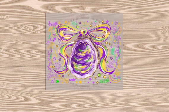 Ready to Press DTF Transfer- Mardi Gras Oyster- heat transfer