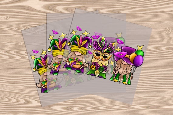 Ready to Press, Mardi Gras Gnomes, DTF Transfer Print