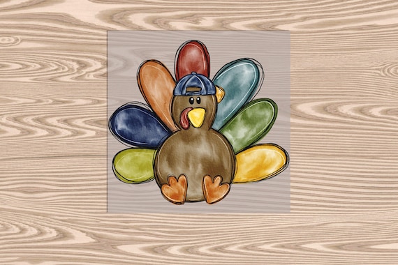 Ready to Press, Colorful Boy Turkey, heat transfer print, DTF Transfer Print