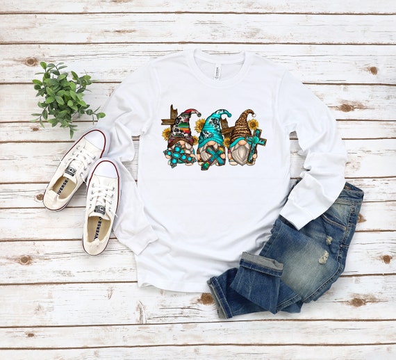 Ready to Press, Country Blue Gnomes, heat transfer print , DTF Transfer Print