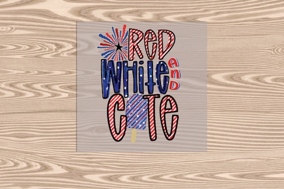 Ready to Press, Red White and Cute, DTF Transfer Print