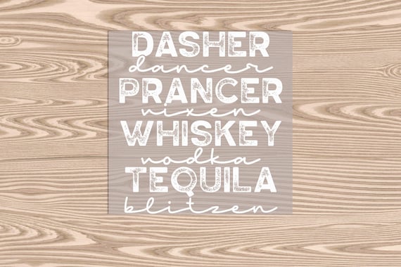 Ready to Press, Drunk Reindeer White, heat transfer print, DTF Transfer Print