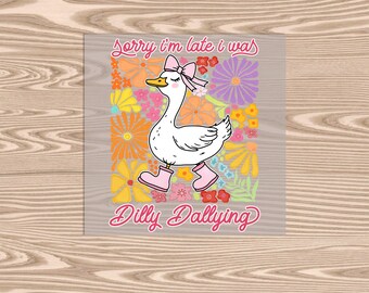 Ready to Press DTF Transfer-Dilly Dallying Duck- heat transfer