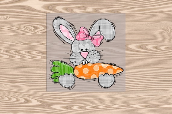 Ready to Press, Easter Bunny Carrot, DTF Transfer Print