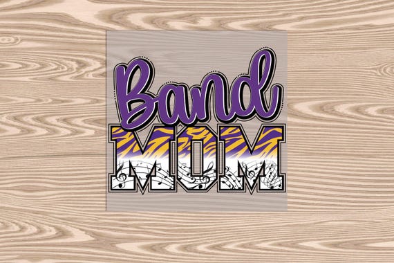 Band Mom DTF Transfer Print: Purple and Gold Heat Transfer