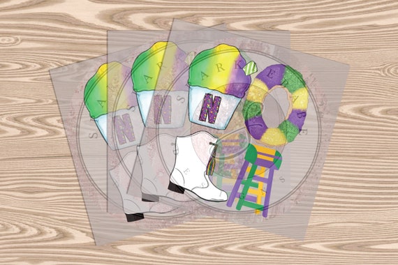 Exclusive - Ready to Press, Mardi Gras NOLA stack, heat transfer print, DTF Transfer Print