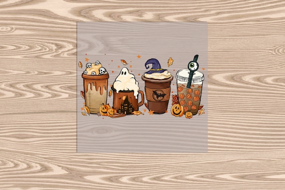 Ready to Press, Halloween Coffee, heat transfer print, DTF Transfer Print