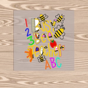 Ready to Press, Busy Bee Teacher, heat transfer print, DTF Transfer Print