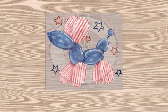 Exclusive - Ready to Press, Patriotic Boy Balloon Dog, heat transfer print, DTF Transfer Print