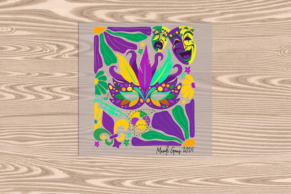 Ready to Press, Mardi Gras 2025, Mardi Gras, heat transfer print, DTF Transfer Print