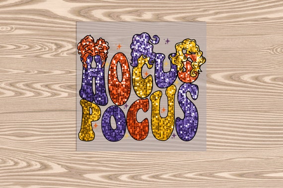 Ready to Press, Sequin 3 Witches Halloween, heat transfer print (faux sequin effect printed), DTF Transfer Print