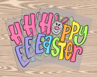 Ready to Press DTF Transfer-Happy Easter Bunny,- heat transfer