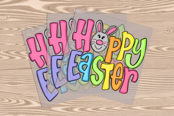 Ready to Press, Happy Easter Bunny, DTF Transfer Print