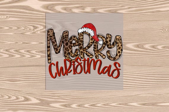 Ready to Press, Leopard Merry Christmas, heat transfer print, DTF Transfer Print