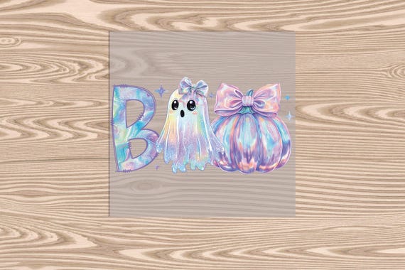 Ready to Press, BOO, Irridescent effect, heat transfer print, DTF Transfer Print