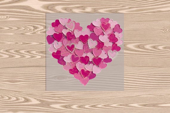 Ready to Press DTF Transfer-Painted Pink Hearts