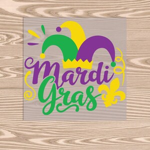 Ready to Press, Mardi Gras Hat, DTF Transfer Print
