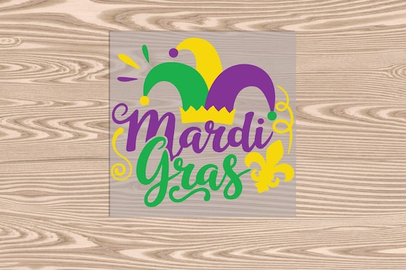 Ready to Press, Mardi Gras Hat, DTF Transfer Print