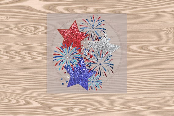 Ready to Press, Sequins Stars and Fireworks, DTF Transfer Print