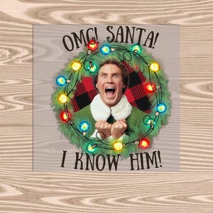 Transferencia DTF lista para imprimir - ¡Dios mío, Santa! - transferencia de calor