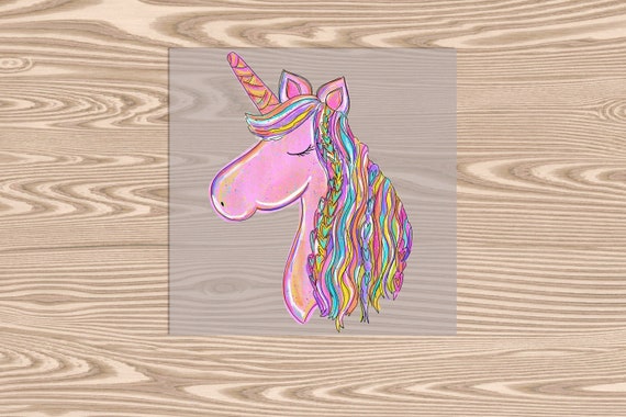Ready to Press, Pink Summer Unicorn, heat transfer print, DTF Transfer Print