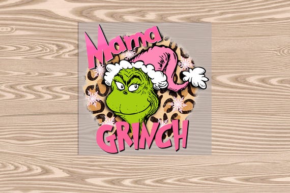 Ready to press, Pink Mama Green One, Leopard print, Christmas, DTF Transfer Print