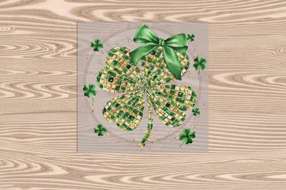 Ready to Press DTF Transfer-Disco Clover- St. Patrick's Day - heat transfer