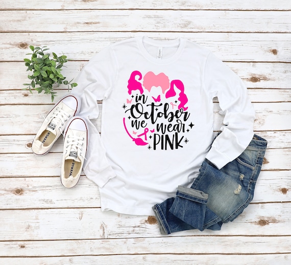 Ready to Press,   Breast Cancer Awareness Pink Witch in October  ,heat transfer print , DTF Transfer Print