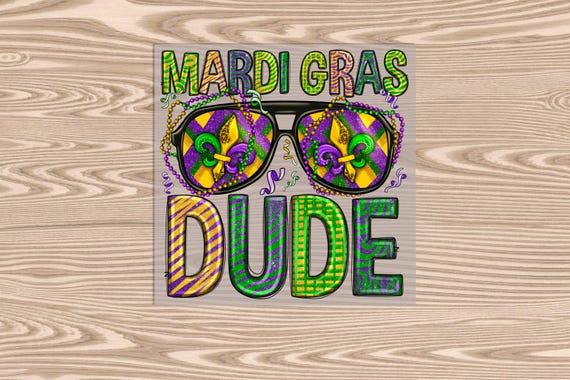 Ready to Press, Mardi Gras Dude, heat transfer print, DTF Transfer Print
