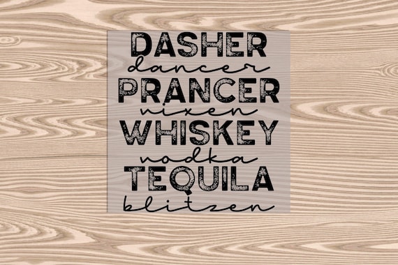 Ready to Press, Drunk Reindeer Black, heat transfer print, DTF Transfer Print