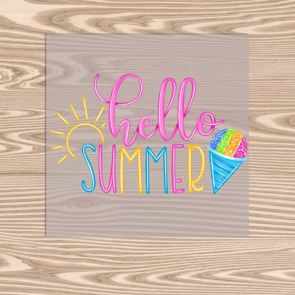 Ready to Press, Hello Summer Snocone, DTF Transfer Print