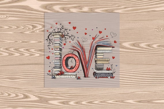Ready to Press DTF Transfer-Love Books Heat Transfer