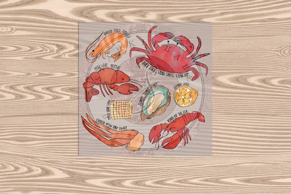 Exclusive - Ready to Press, Seafood Season, heat transfer print, DTF Transfer Print